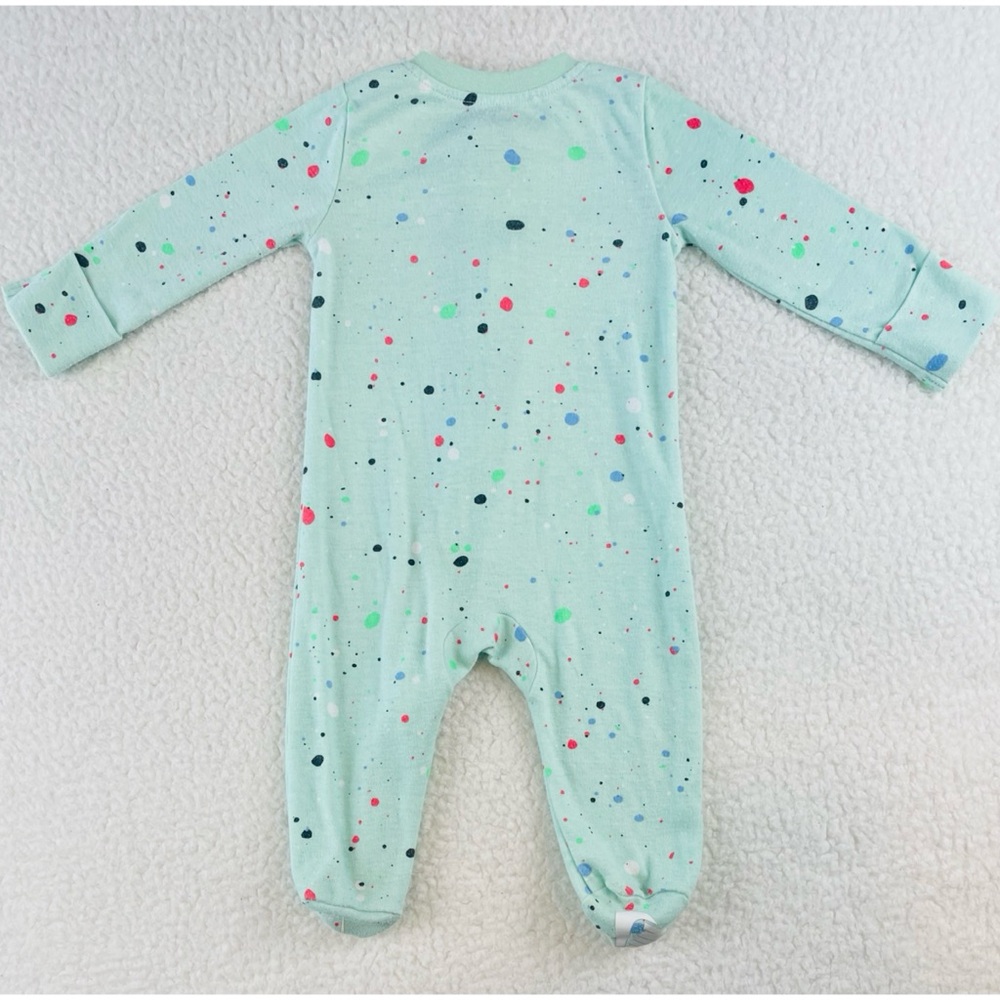 NIKE • Mint/Multi Dotted Sleeper Footie Pajamas, 6M - Picture 3 of 15